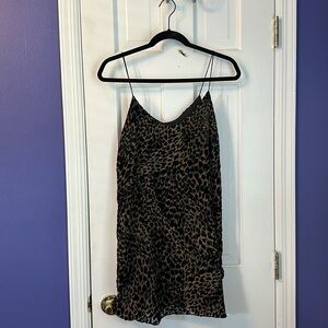 olivaceous leopard velvet slip dress size medium